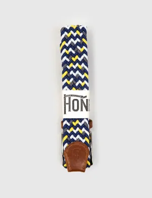 Hone Woven Plait Belt - Blue/Yellow