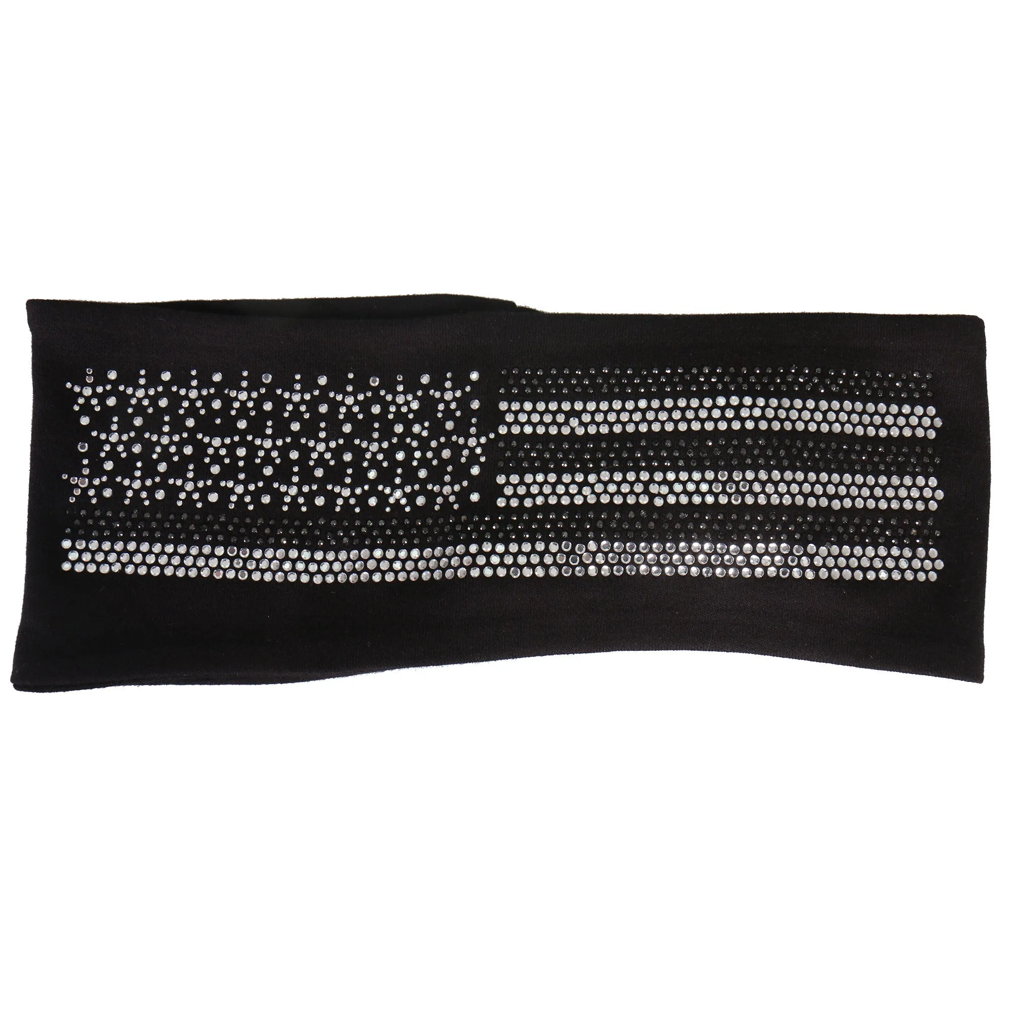 Hot Leathers RWC1014 Gray American Flag Bling Headwrap