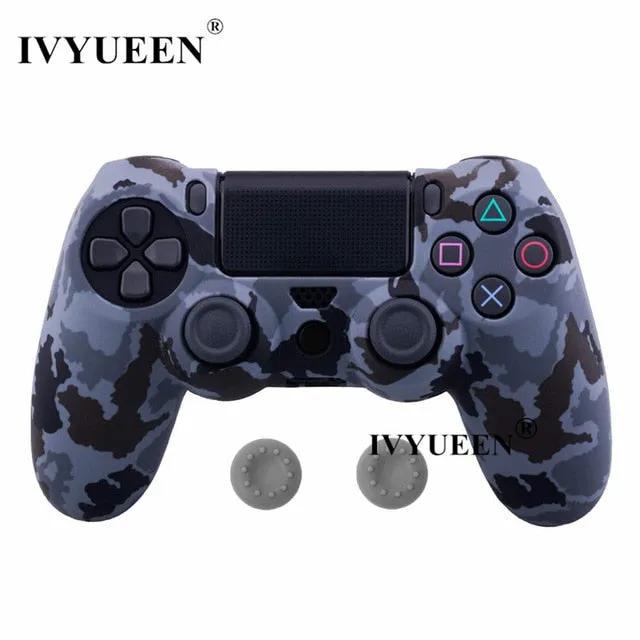 IVYUEEN 44 Colors Silicone Camo Protective Skin Case For Sony Dualshock 4 PS4 DS4 Pro Slim Controller Thumb Grips Joystick Caps