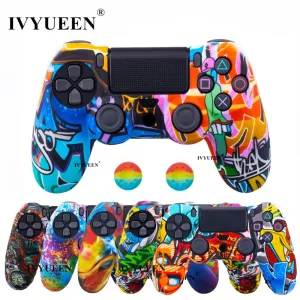 IVYUEEN 44 Colors Silicone Camo Protective Skin Case For Sony Dualshock 4 PS4 DS4 Pro Slim Controller Thumb Grips Joystick Caps