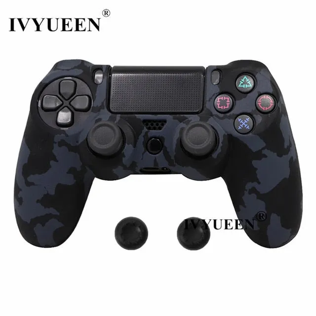 IVYUEEN 44 Colors Silicone Camo Protective Skin Case For Sony Dualshock 4 PS4 DS4 Pro Slim Controller Thumb Grips Joystick Caps