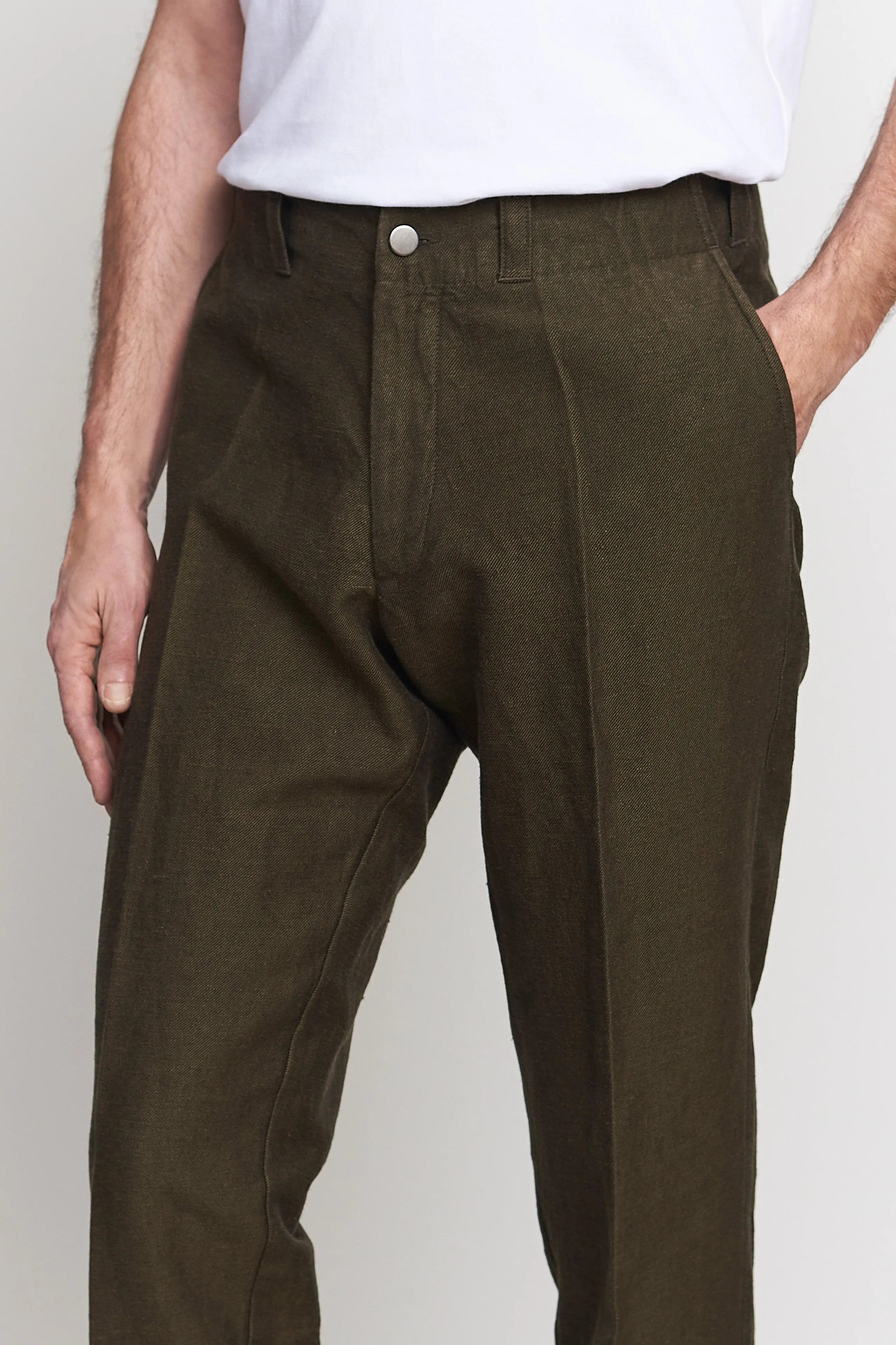 JOSTHA trousers winter linen olive