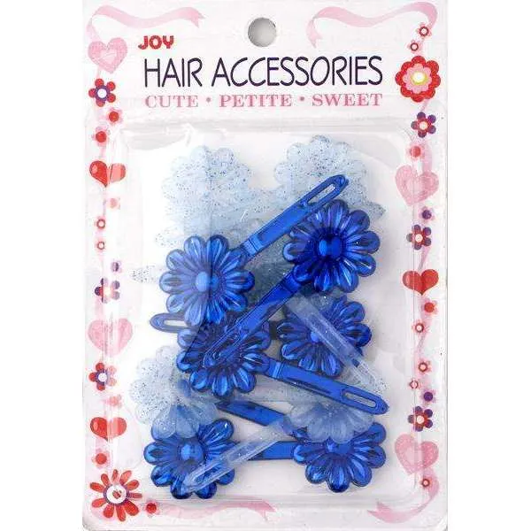 Joy Daisy Barrette 12ct Asst Blue