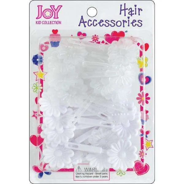 Joy Hair Barrettes 10Ct White and Clear