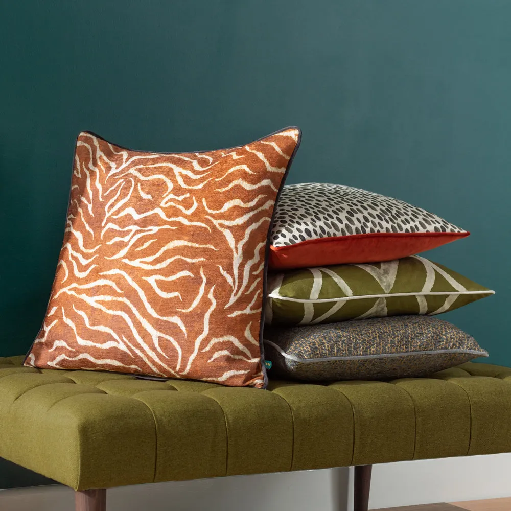 Jurong Tiger Chenille Cushion Rust