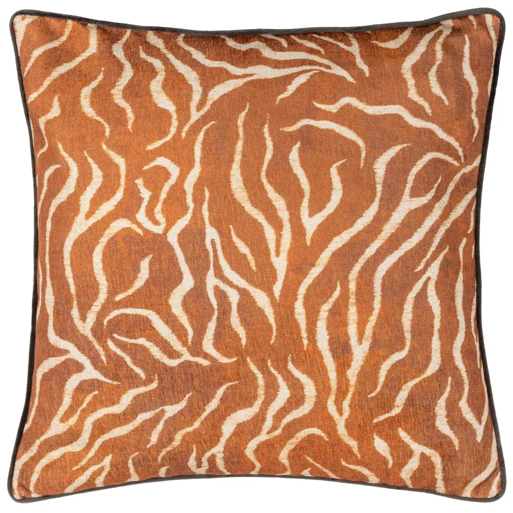 Jurong Tiger Chenille Cushion Rust