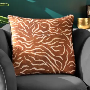 Jurong Tiger Chenille Cushion Rust