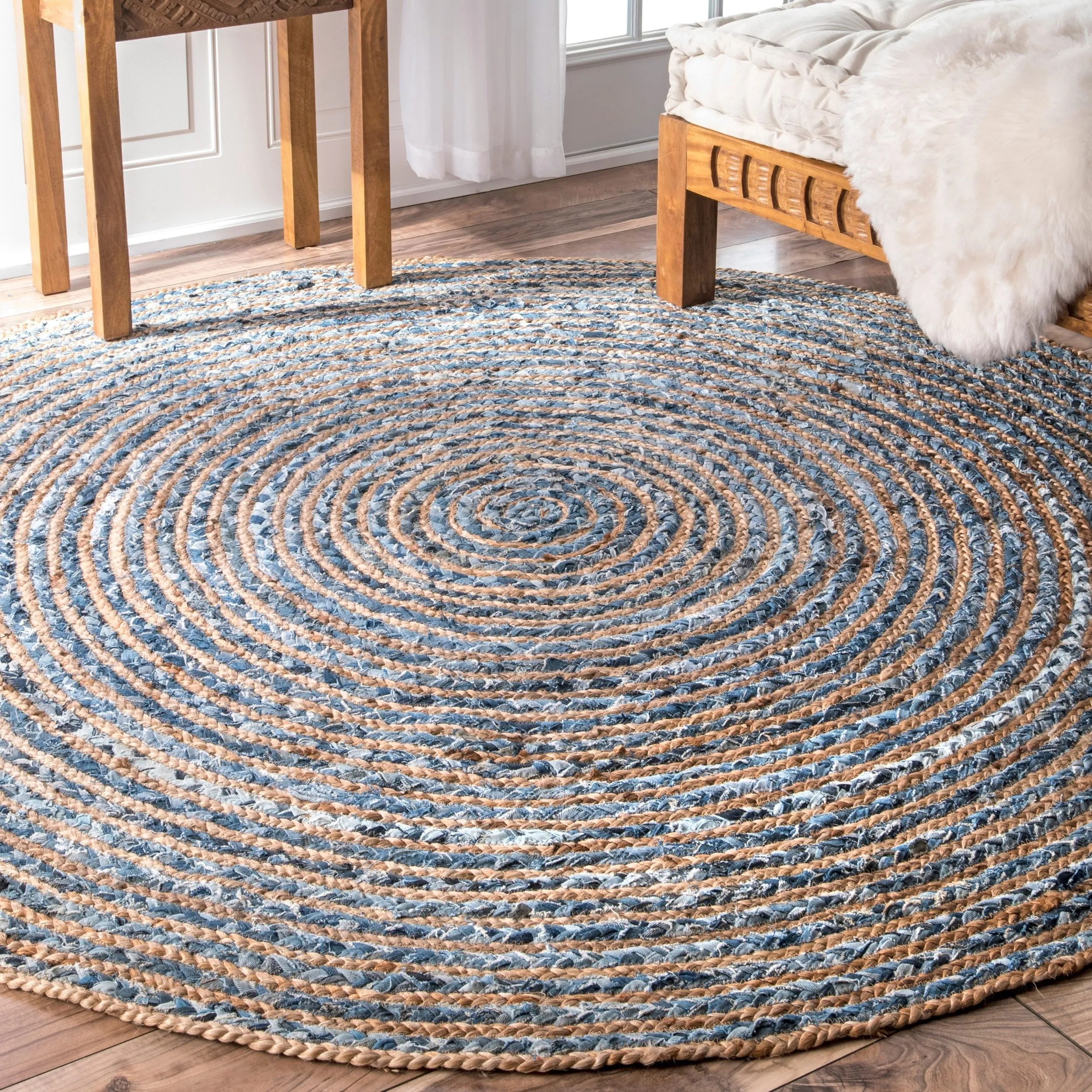 Jute & Recycled Denim Rug - Choice of 3 Sizes