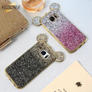 KISSCASE Phone Cases For iPhone 5 5s 6 6s 6 Plus 7 7 Plus Fashion 3D Mickey Mouse Cover Case For Samsung S6 S6 Edge S7 S7 Edge