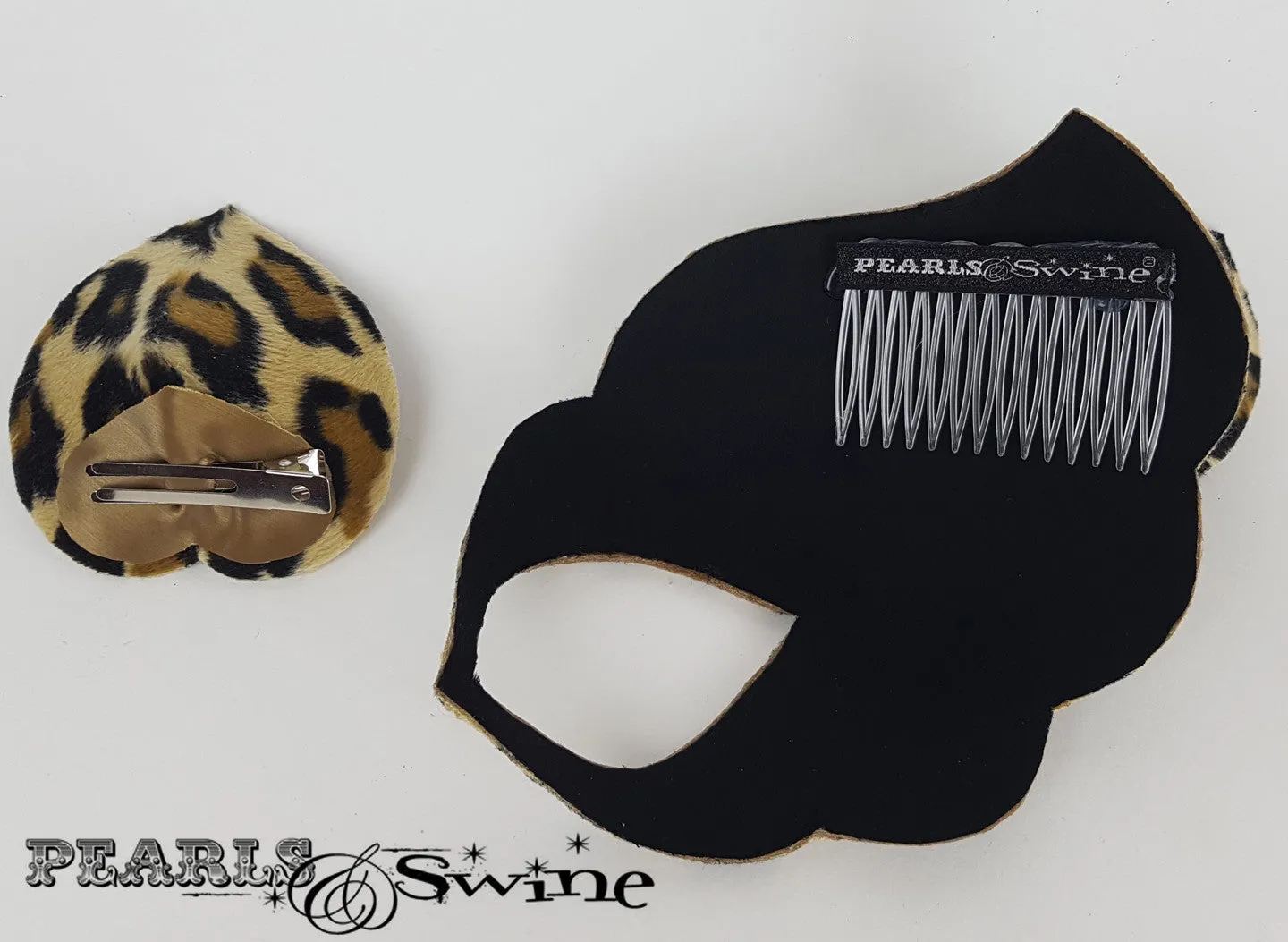 Leopard Print Velvet Mask Fascinator "Love Cats"