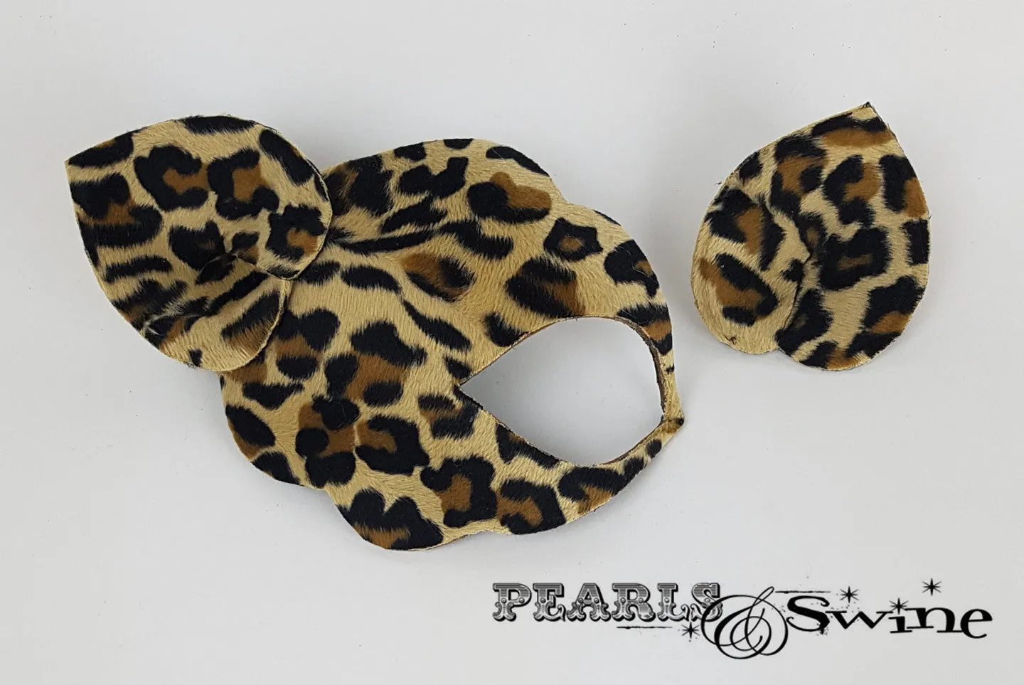 Leopard Print Velvet Mask Fascinator "Love Cats"