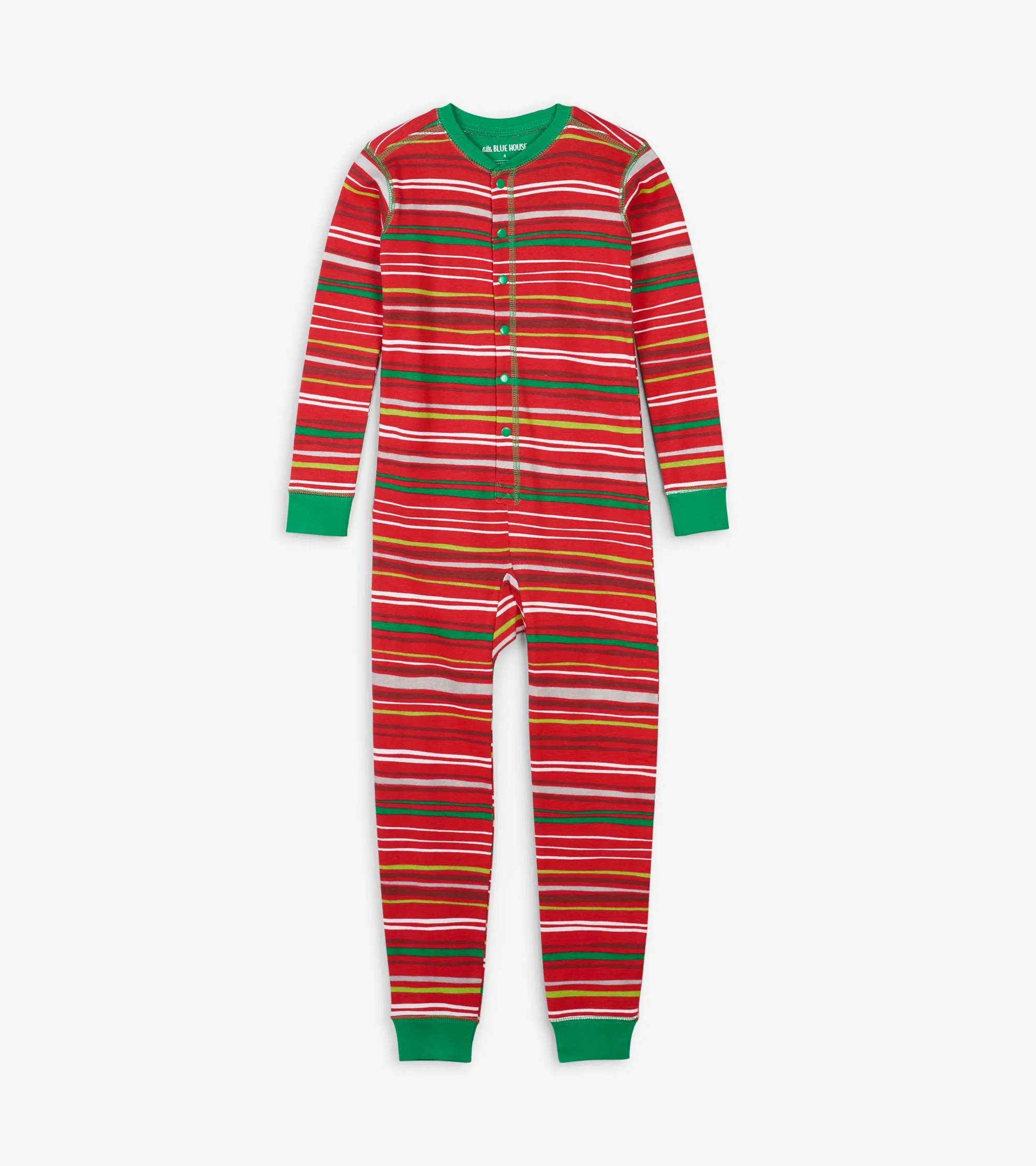 Little Blue House Holiday Stripes Union Suit