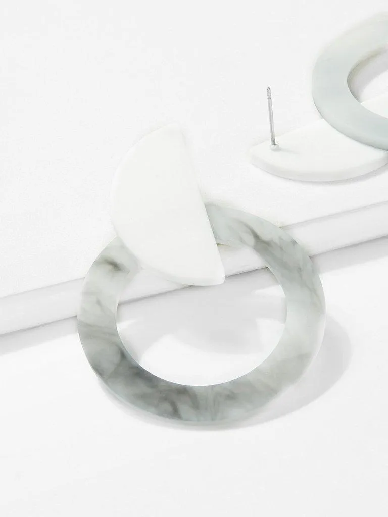 Marble Pattern Hoop Earrings