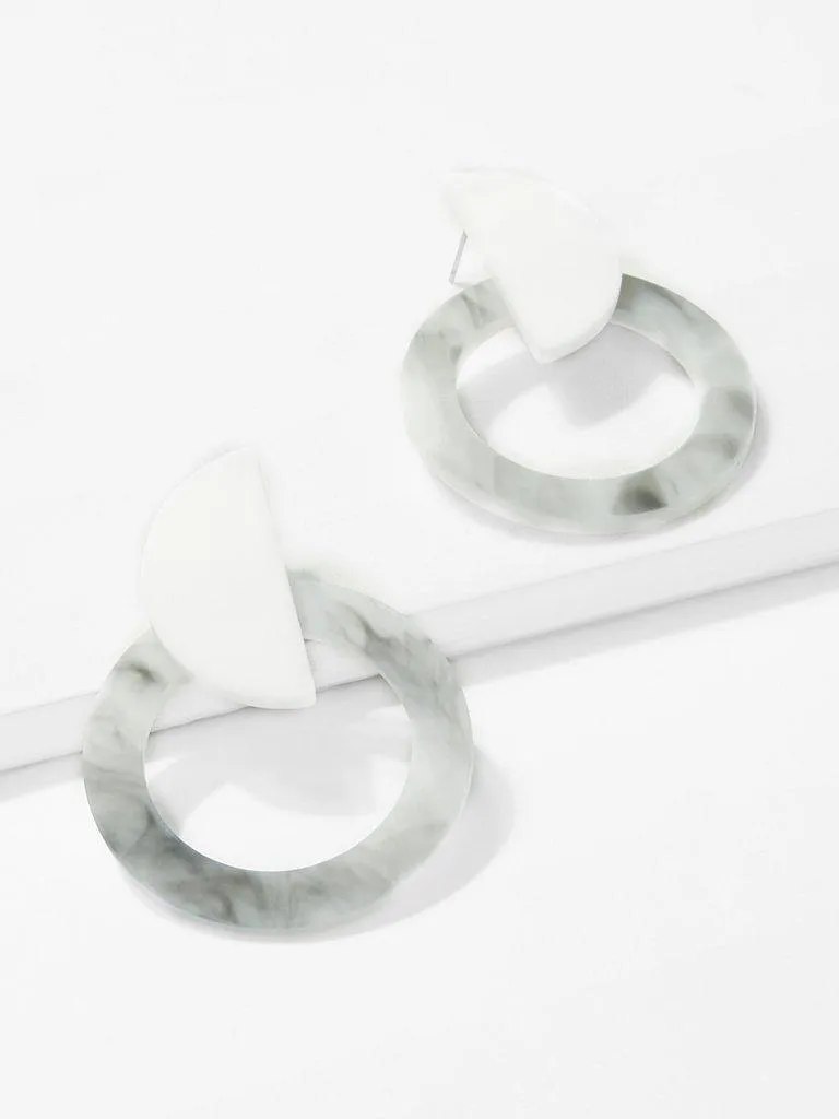 Marble Pattern Hoop Earrings