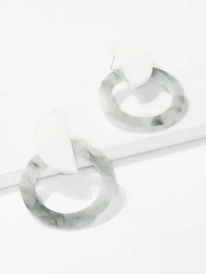 Marble Pattern Hoop Earrings