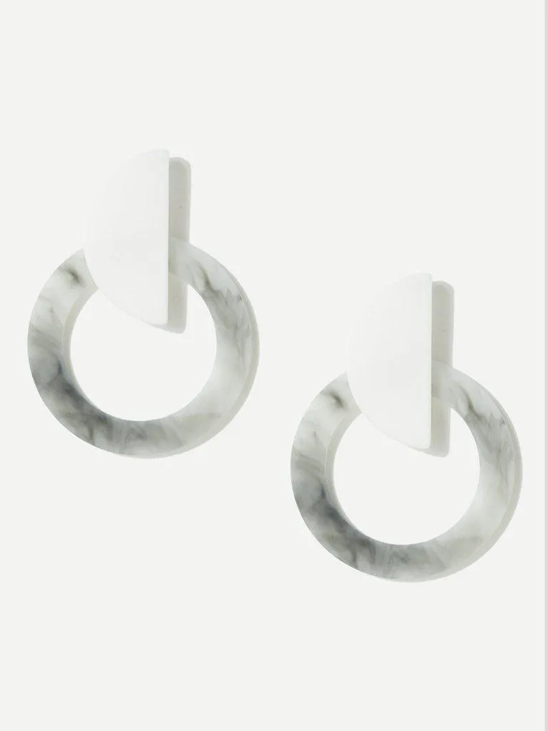 Marble Pattern Hoop Earrings