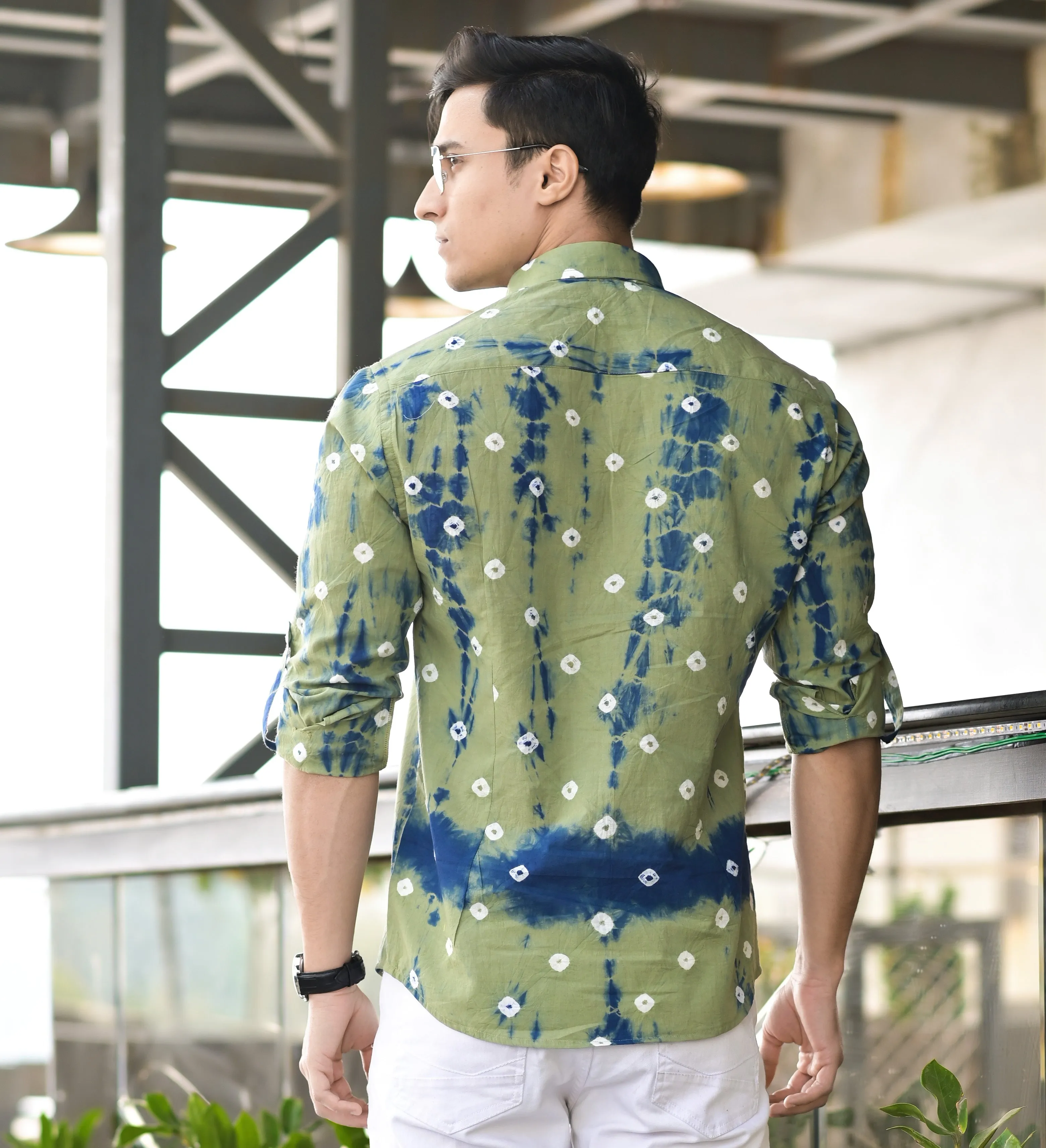 Men Geometric Printed Cotton Casual Shirt