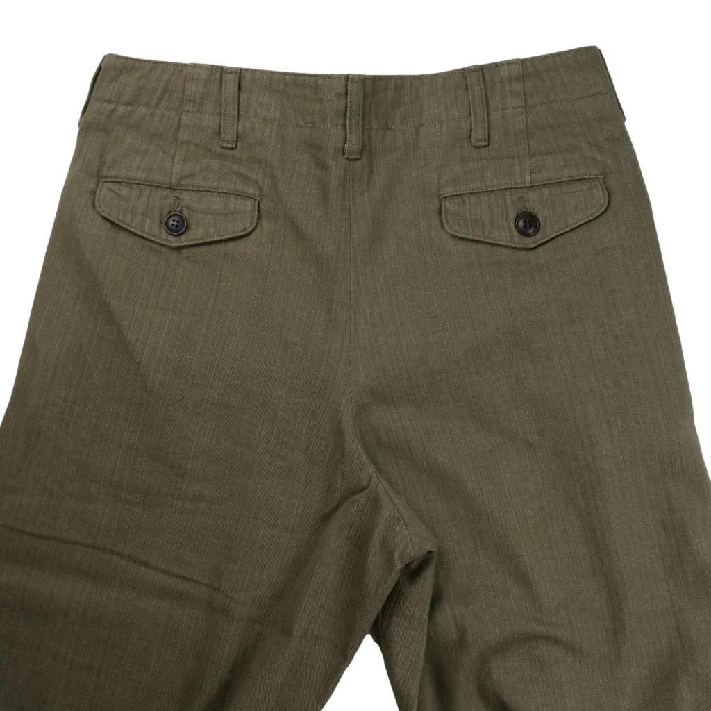 Momotaro 10.5oz. Olive Selvedge Military Pants