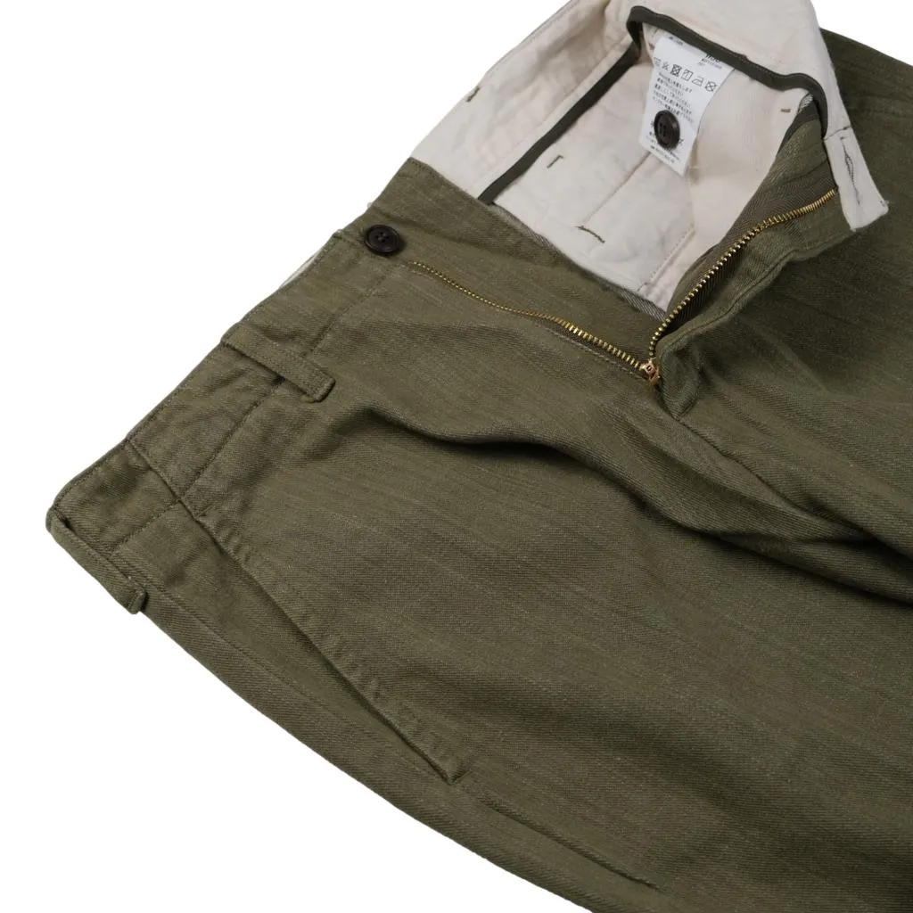 Momotaro 10.5oz. Olive Selvedge Military Pants