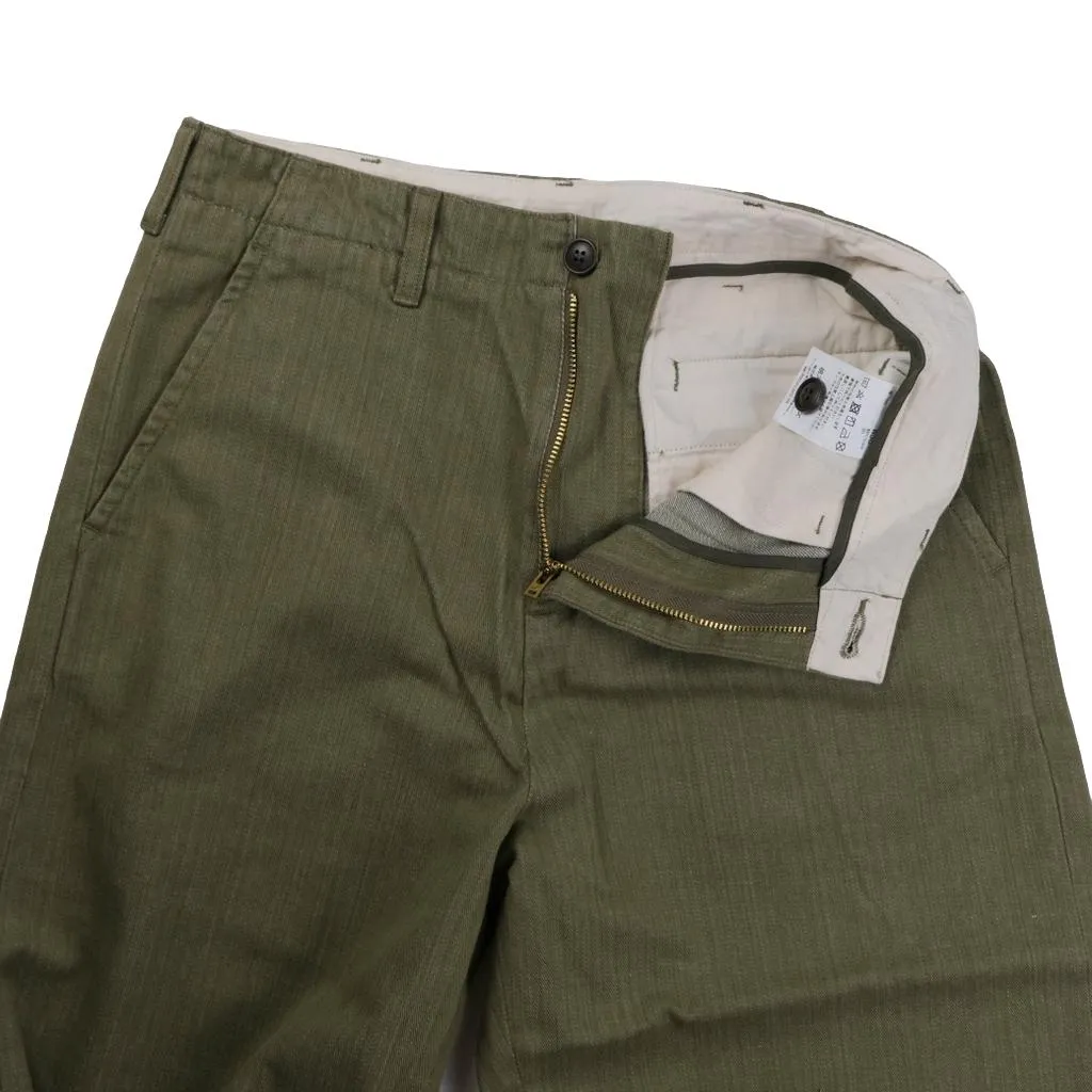 Momotaro 10.5oz. Olive Selvedge Military Pants