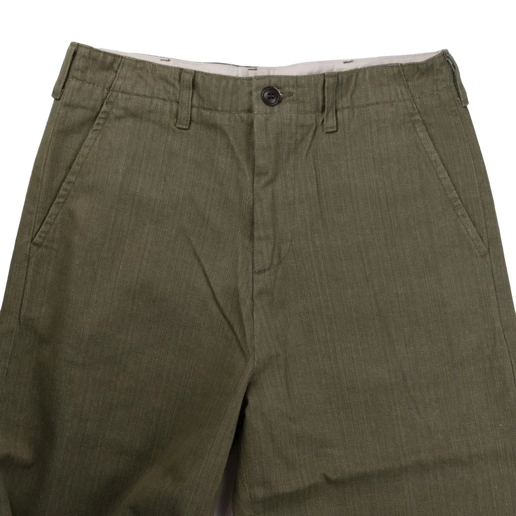 Momotaro 10.5oz. Olive Selvedge Military Pants