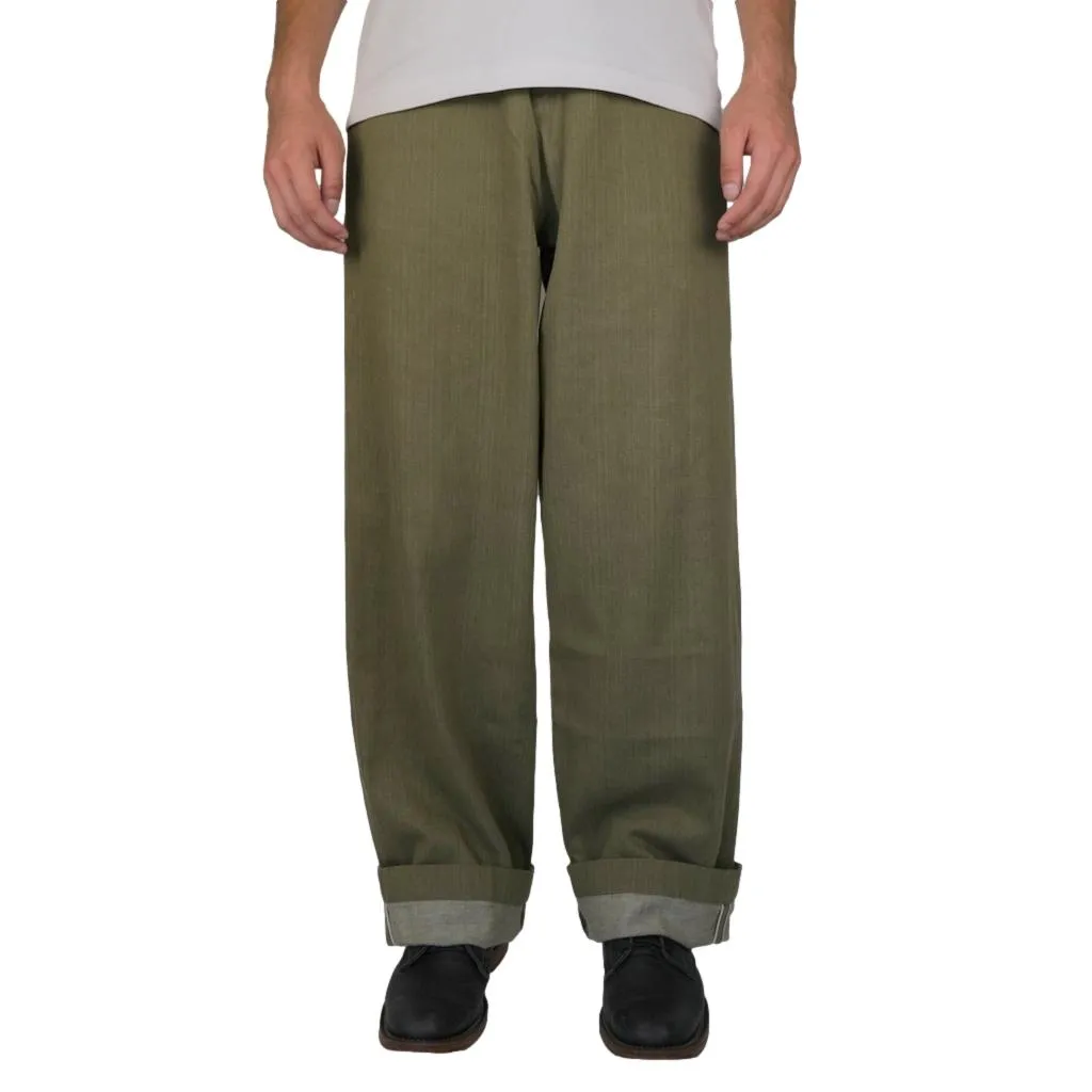 Momotaro 10.5oz. Olive Selvedge Military Pants