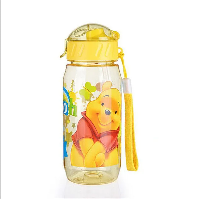 Momy and Angel 400ml Disne Minnie/Mickey Mouse Kid Drinking Bottle Feeding Straw Children Cup Feeding Baby Bottles Water Bottle