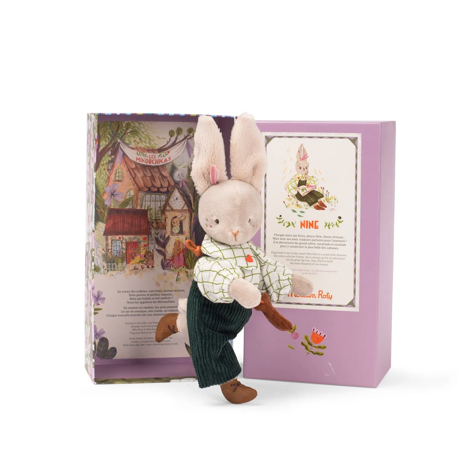 Moulin Roty - Les Minouchkas - Nine the rabbit soft toy