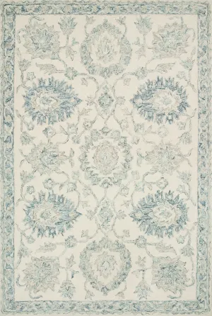 Norabel Rug in Ivory & Blue