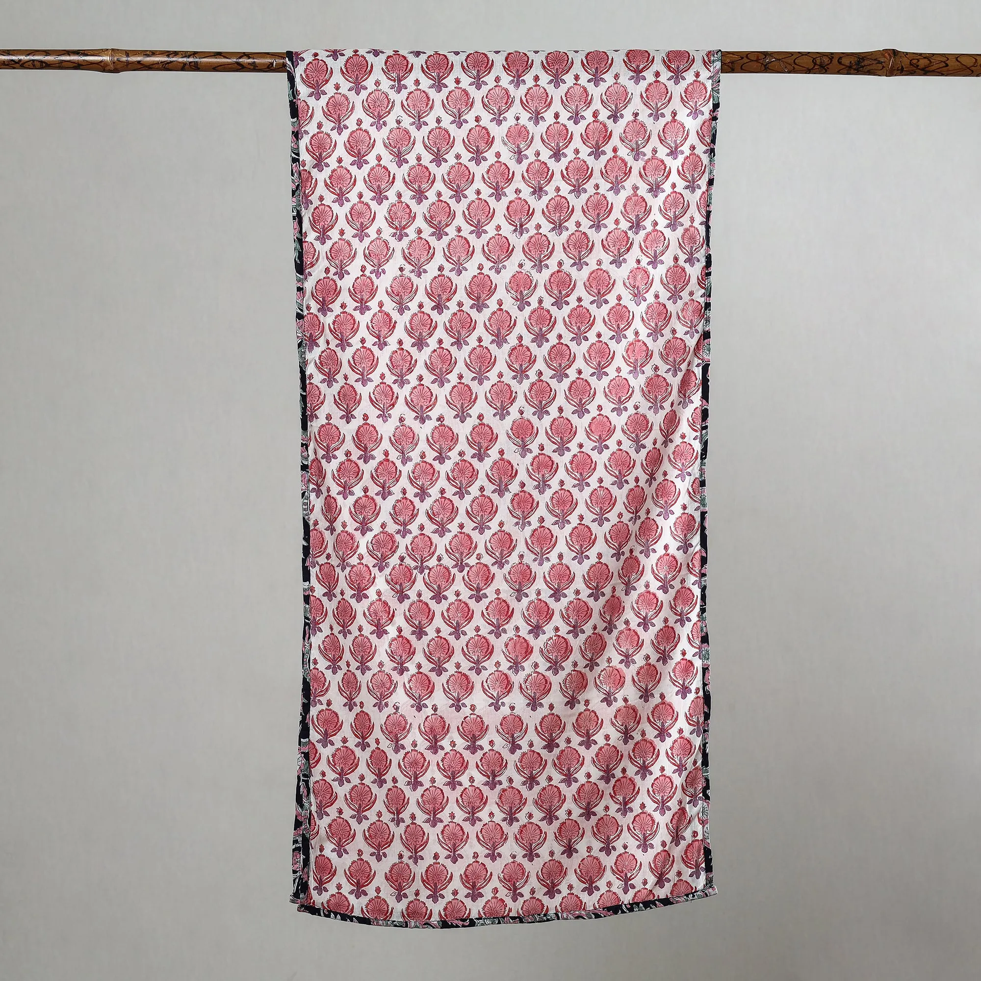 Pink - Sanganeri Block Printed Cotton Stole