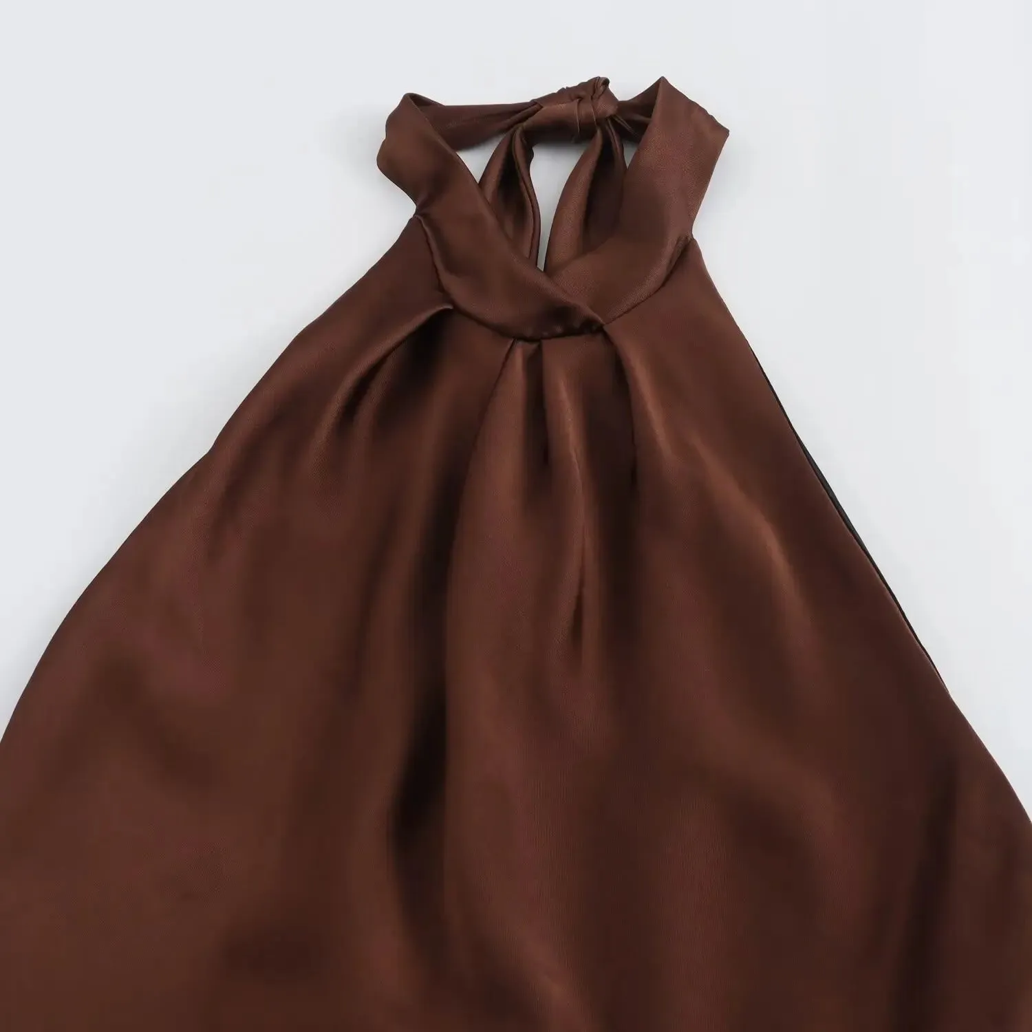 Pre Order:  Sexy Backless Silk Satin Hanging Dress