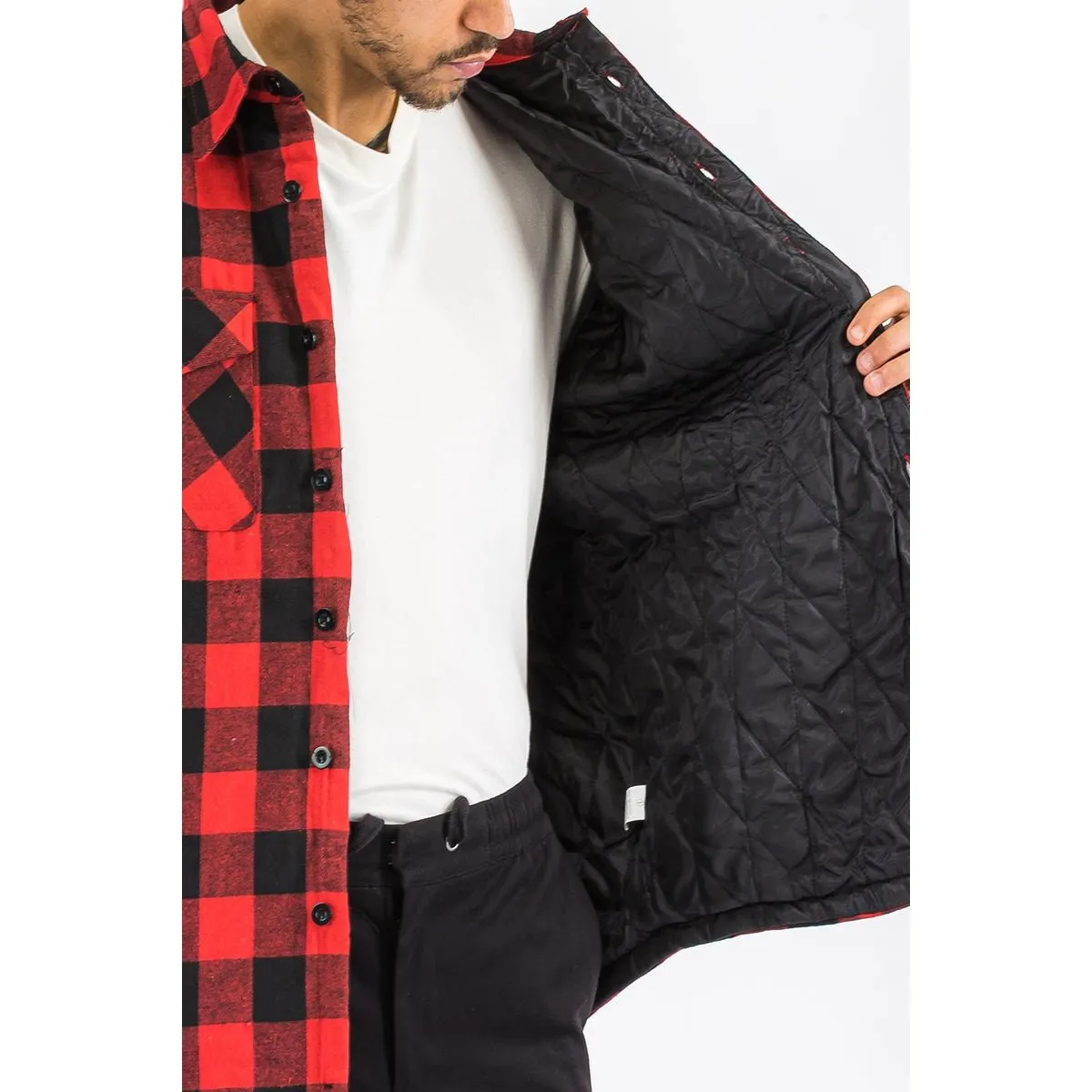 Red & Black Quilted Flannel Shirt