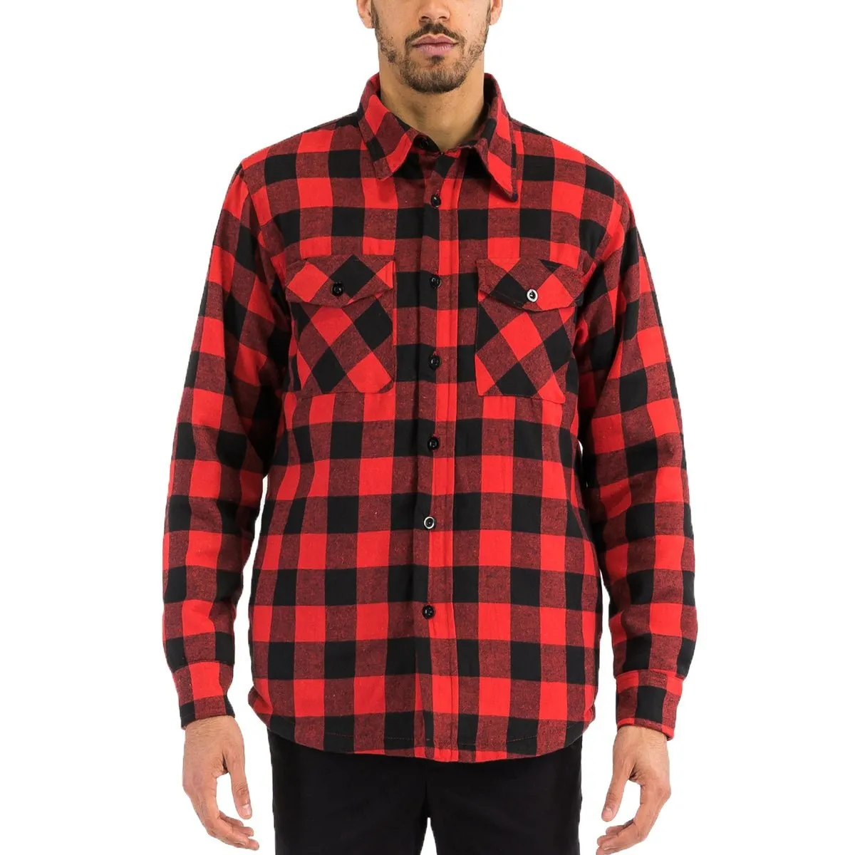 Red & Black Quilted Flannel Shirt