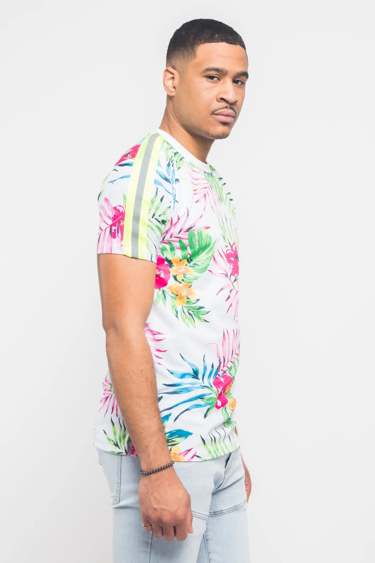 Reflective Neon Floral T-Shirt