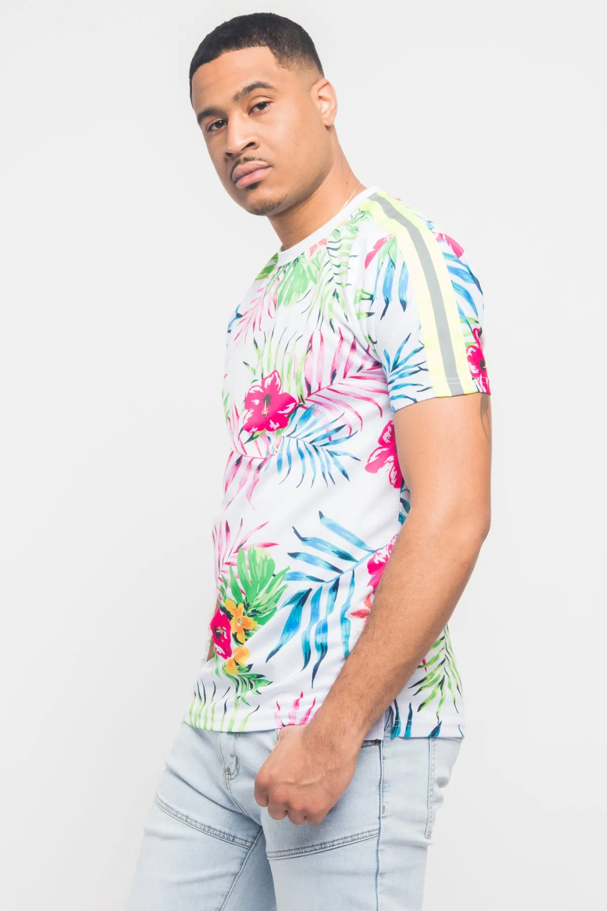 Reflective Neon Floral T-Shirt