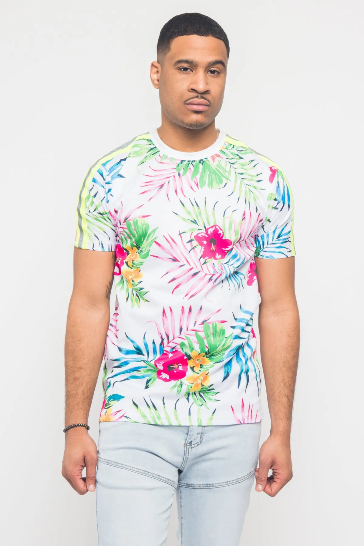 Reflective Neon Floral T-Shirt