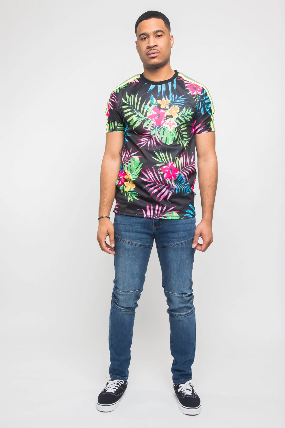 Reflective Neon Floral T-Shirt