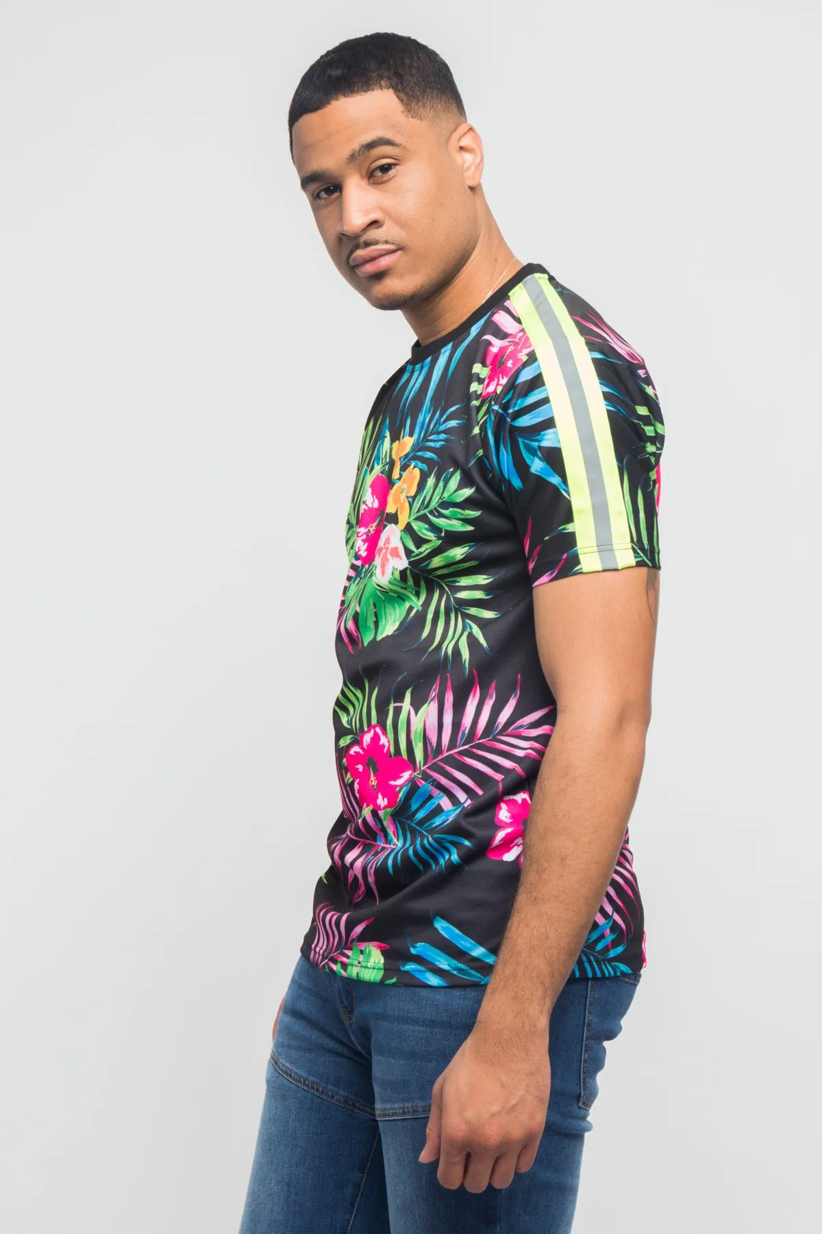 Reflective Neon Floral T-Shirt