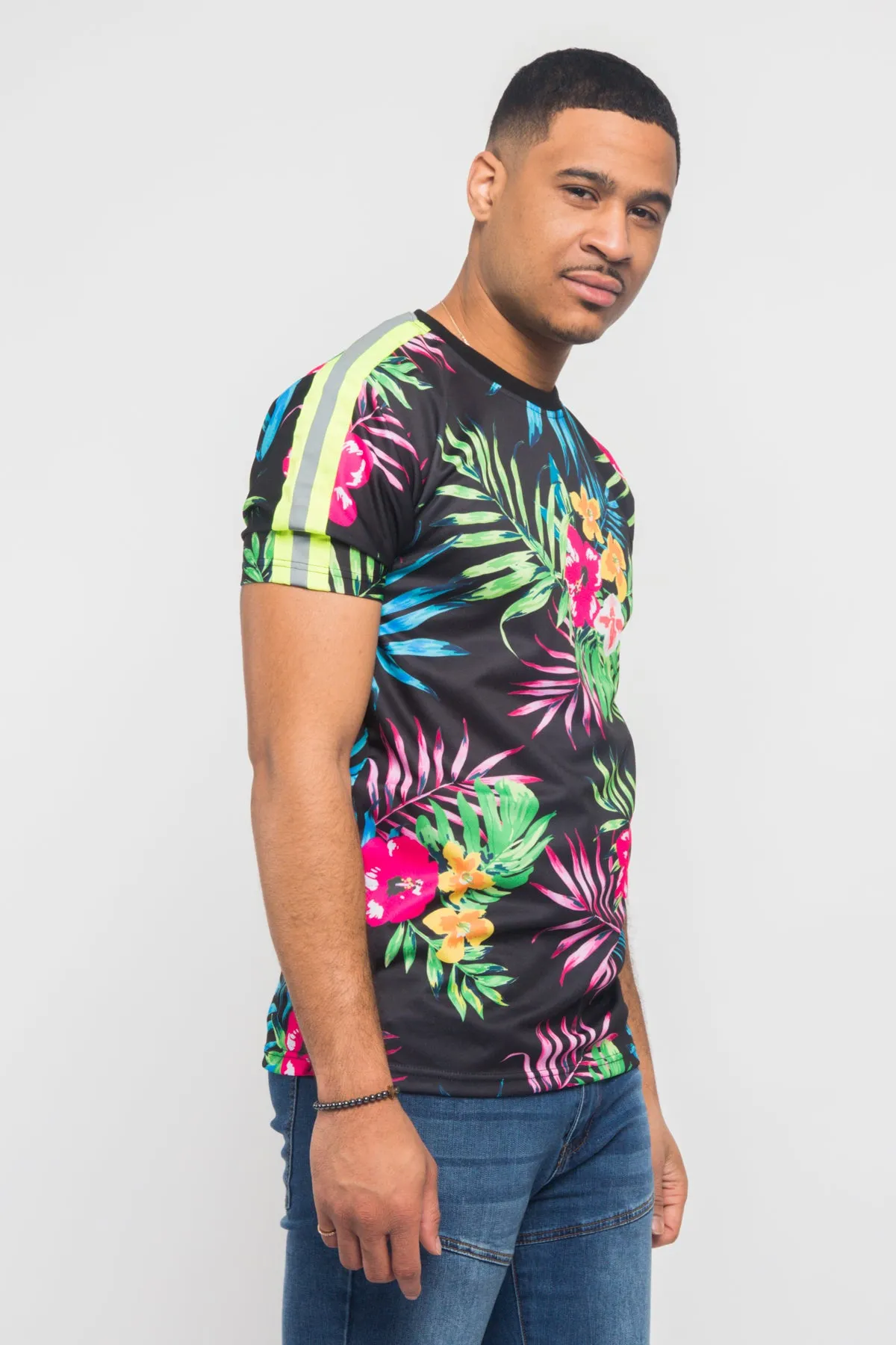 Reflective Neon Floral T-Shirt