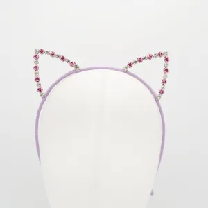 rose rhinestone cat ear embellished headband cute crystal hairband for women