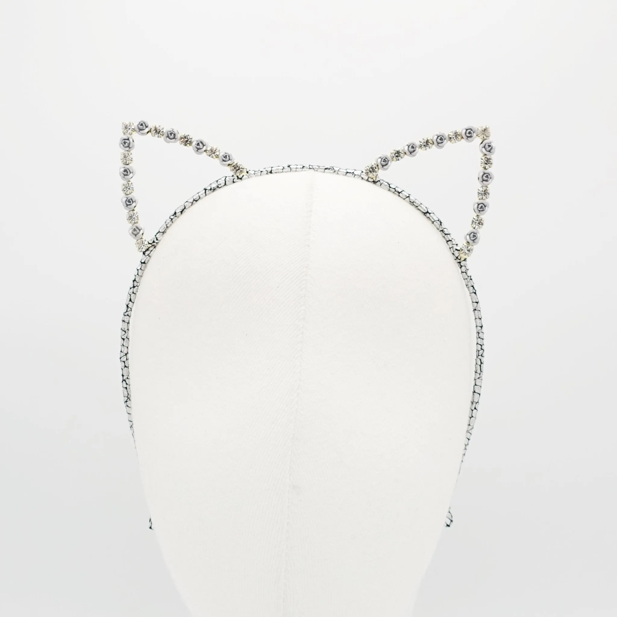 rose rhinestone cat ear embellished headband cute crystal hairband for women