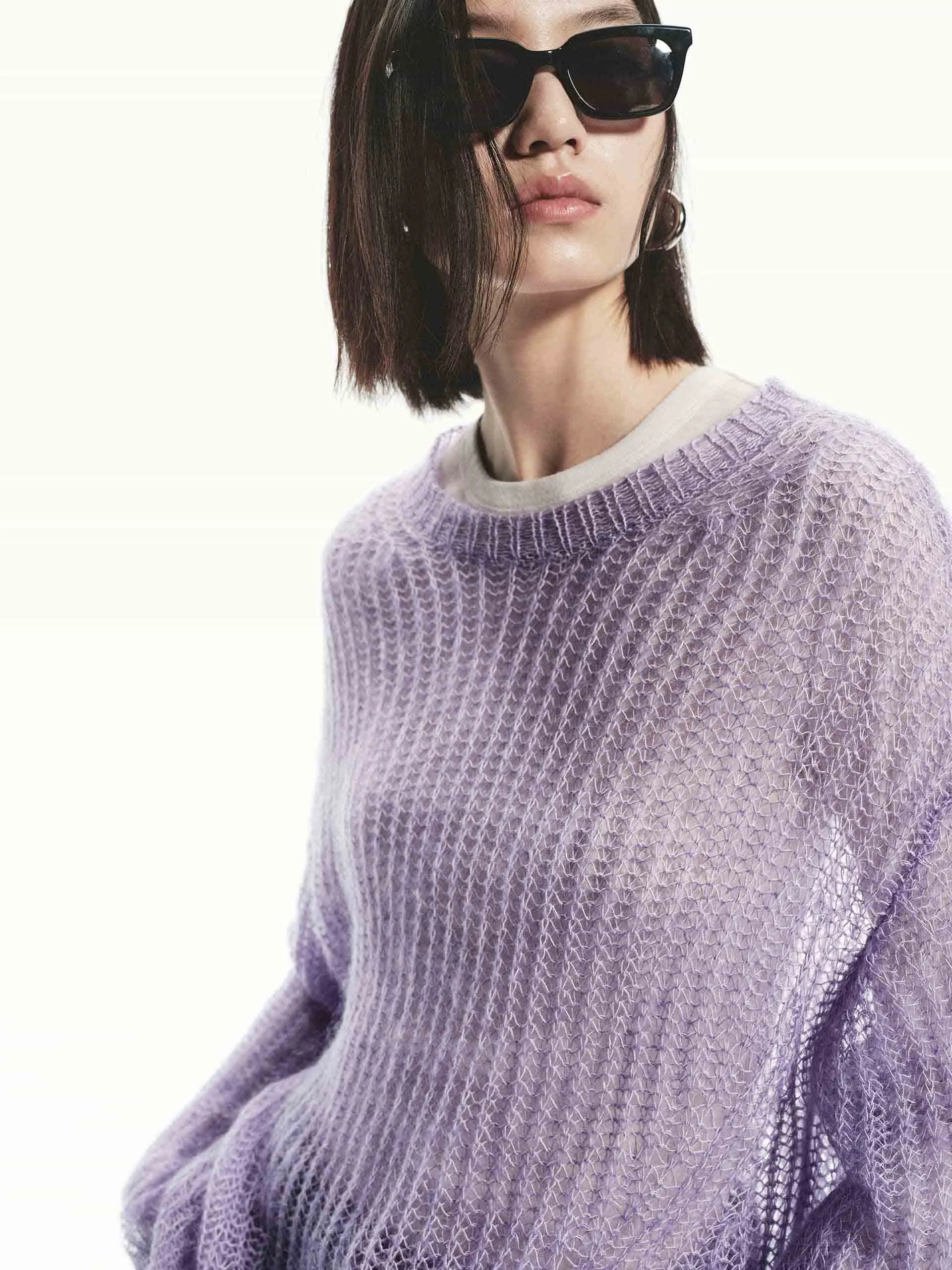 Sheer Crochet knit Sweater