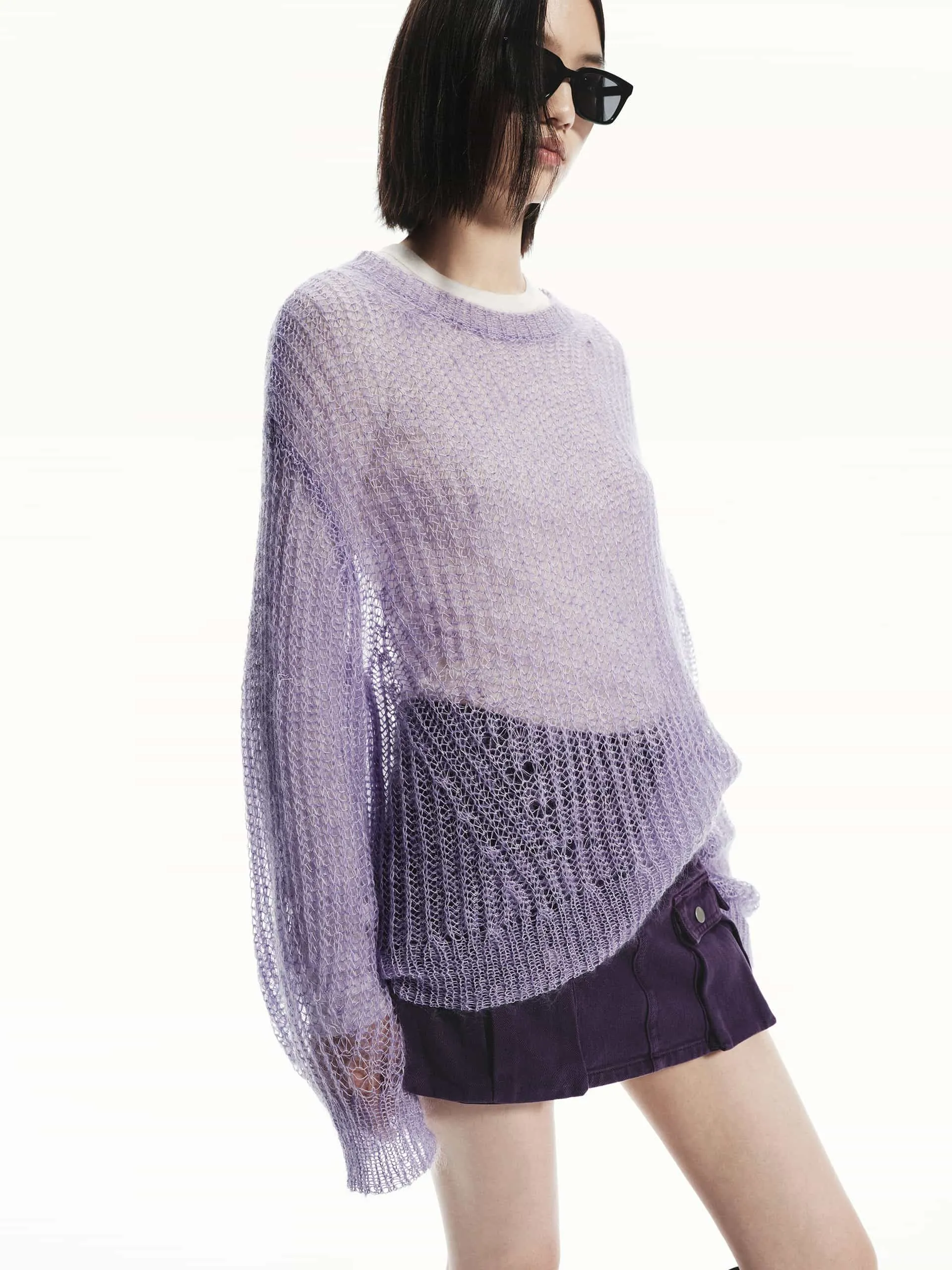 Sheer Crochet knit Sweater