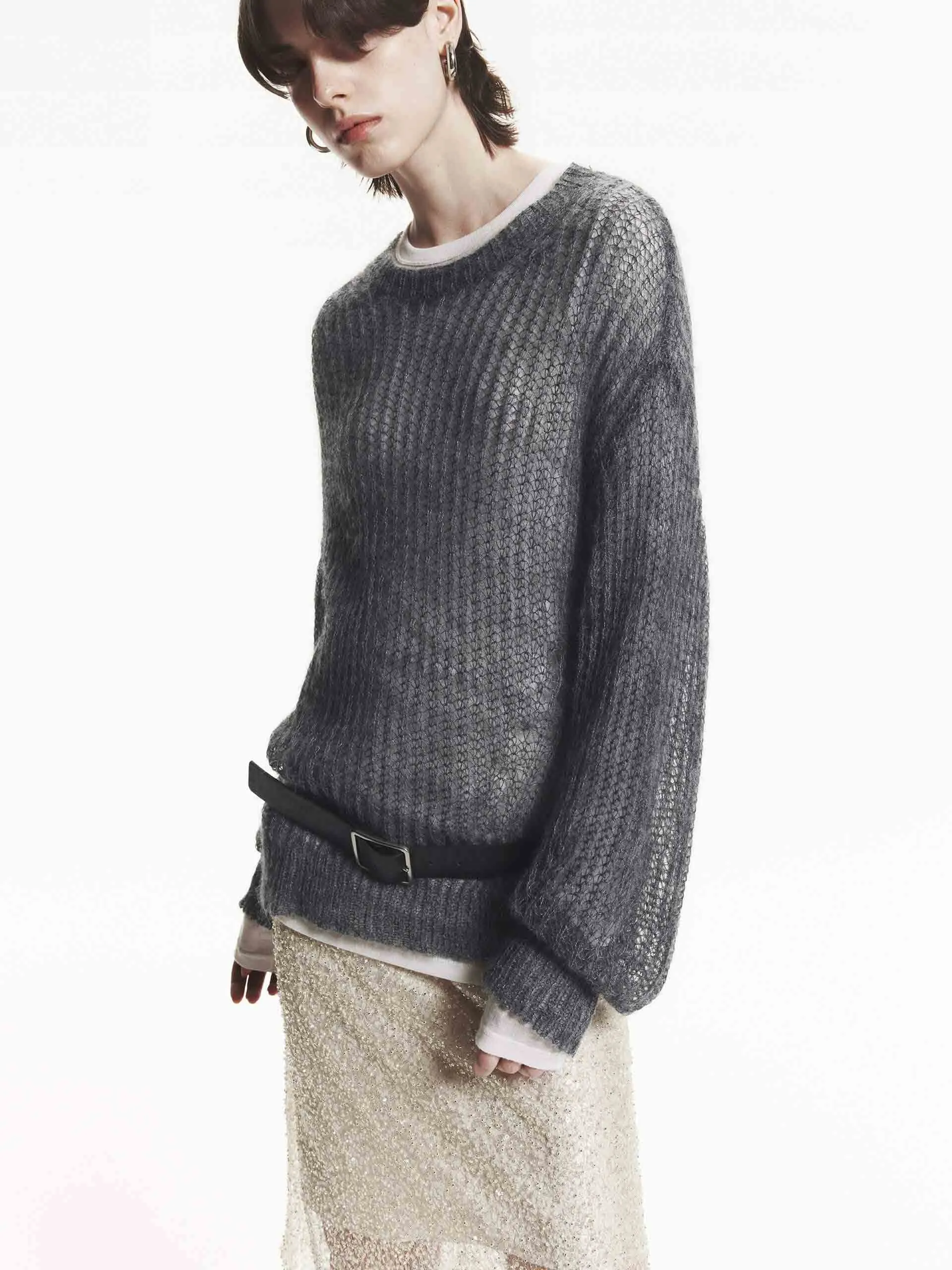 Sheer Crochet knit Sweater