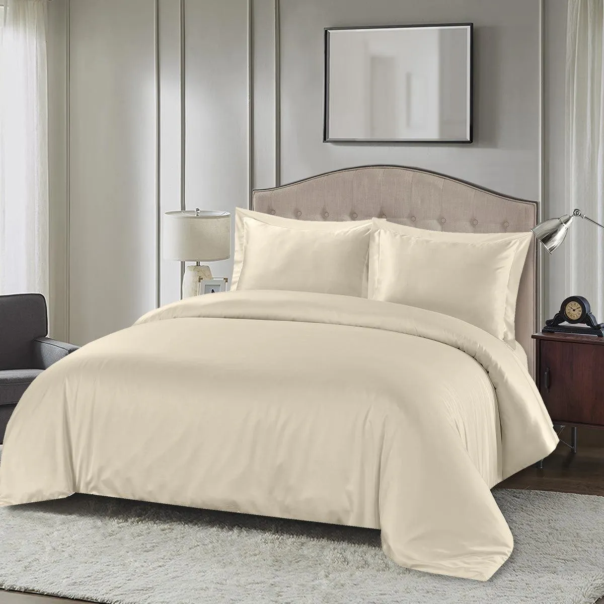 Silky Cotton, Bamboo-Cotton Blended 3-Piece Duvet Cover Set (Hybrid)