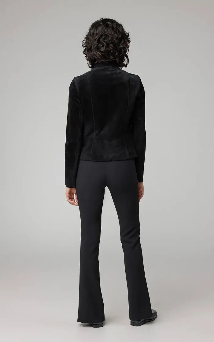 SOIA&KYO SASKIA - Slim-Fit Suede Jacket With Stand Collar