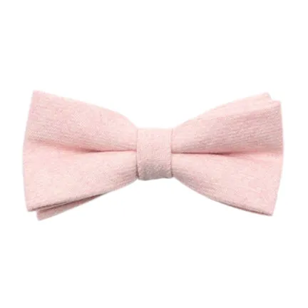 Tallulah Mens Dusky Blush Pink Bow Tie and Pocket Square Set