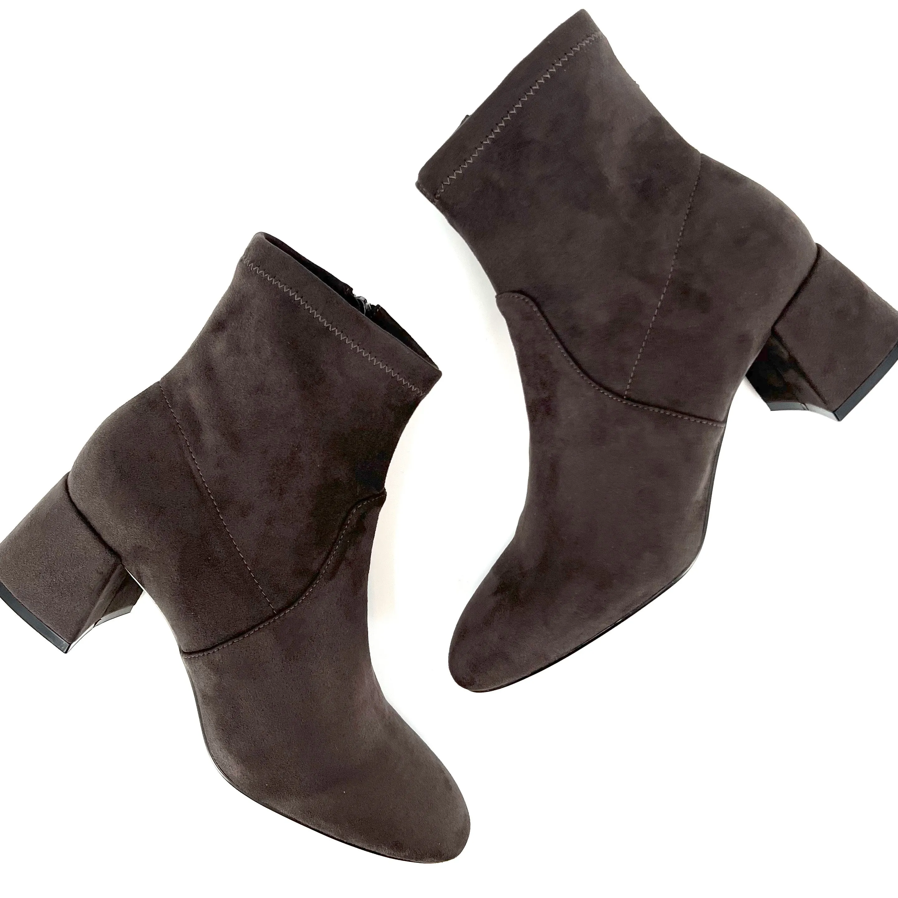 The Stretch Bootie with Inside Zip in Taupe