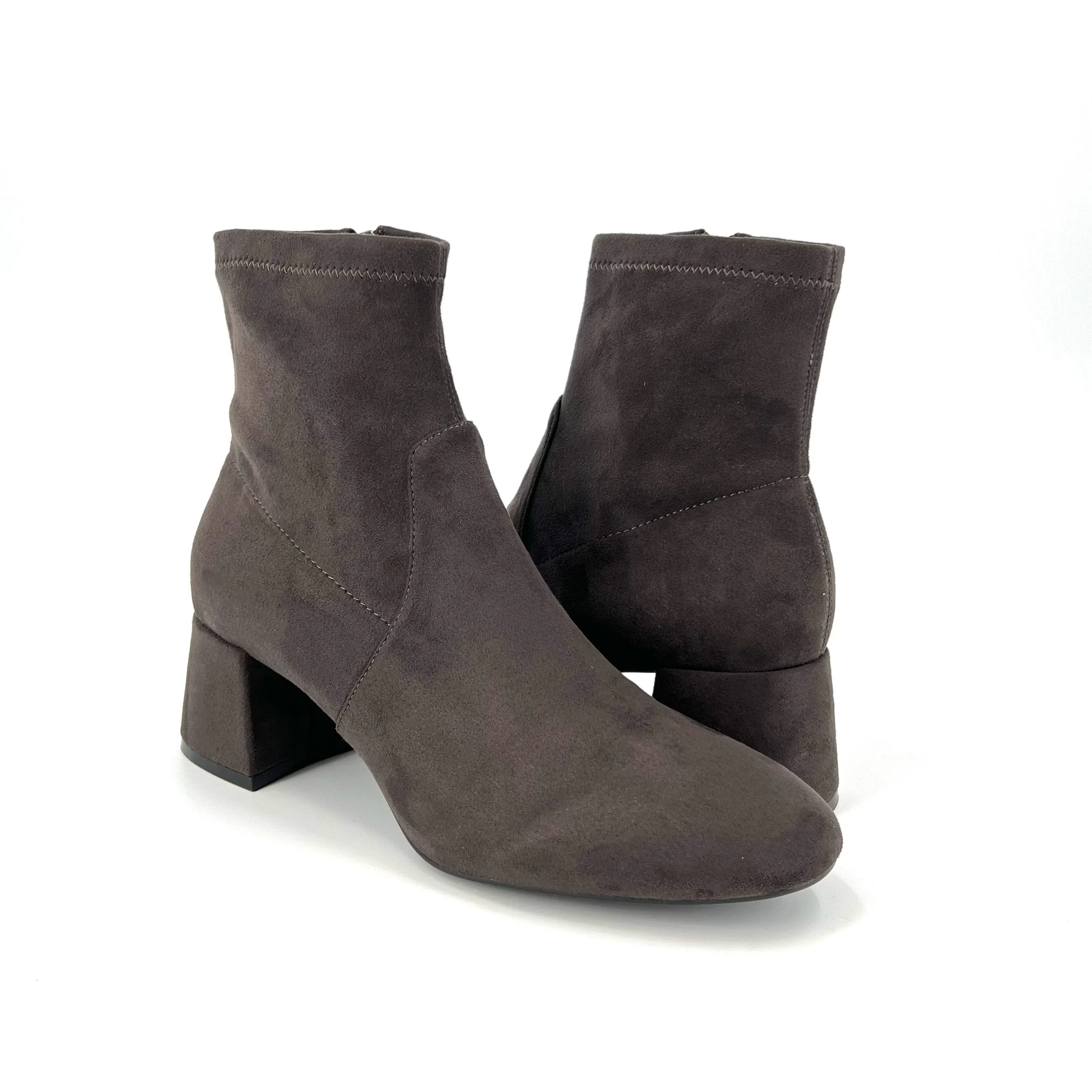 The Stretch Bootie with Inside Zip in Taupe