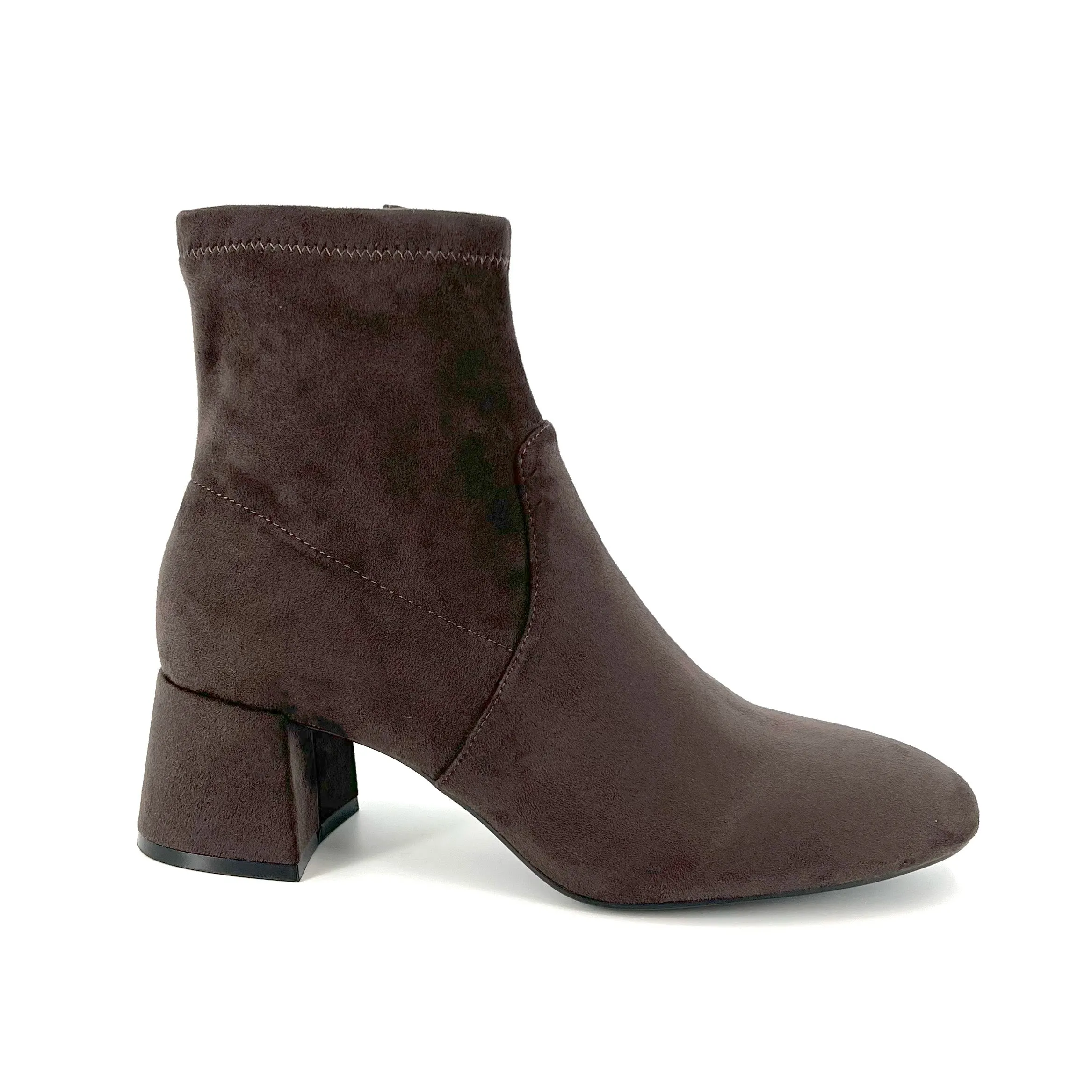 The Stretch Bootie with Inside Zip in Taupe